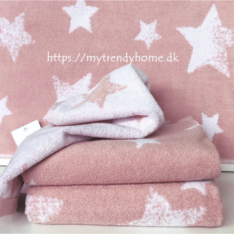 Bomuldshåndklæde Stella med vintage stjerner mønster fra MyTrendyHome
