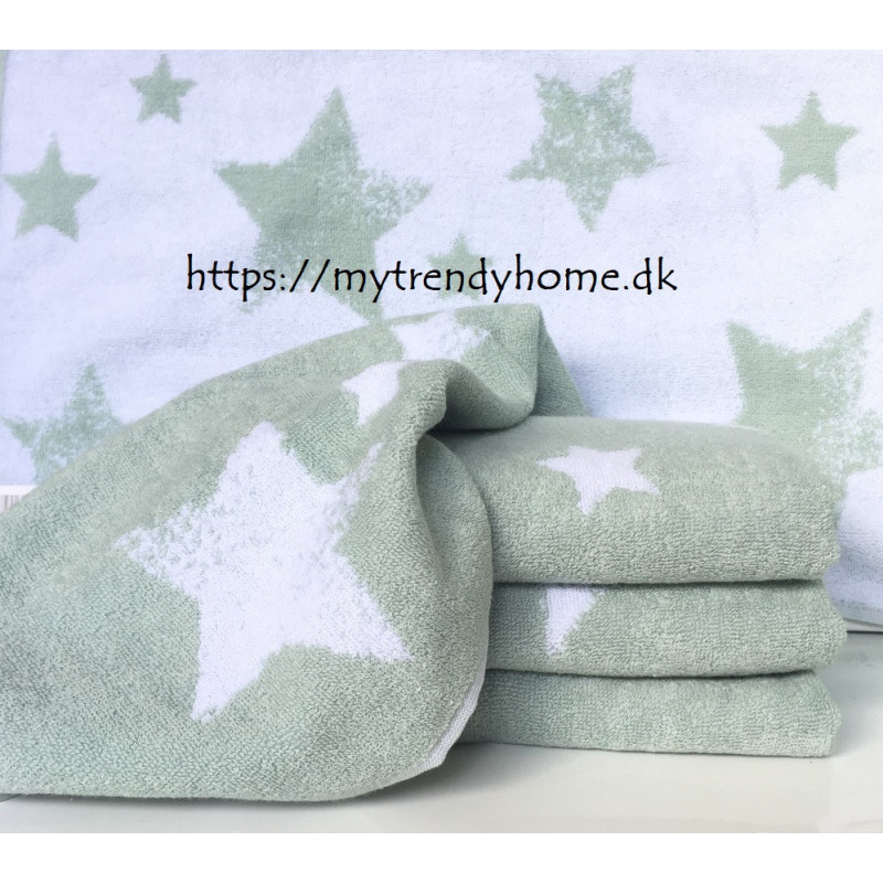 Bomuldshåndklæde Stella med vintage stjerner mønster fra MyTrendyHome