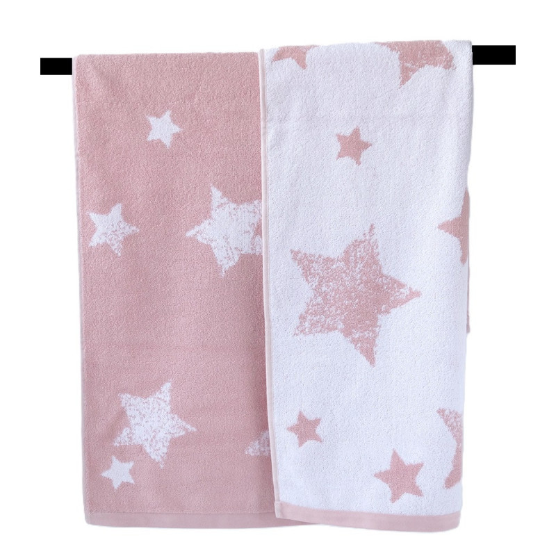 Bomuldshåndklæde Stella med vintage stjerner mønster fra MyTrendyHome