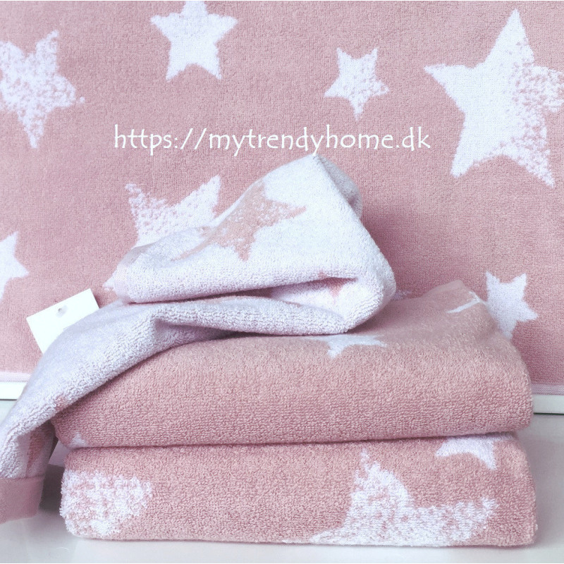 Bomuldshåndklæde Stella med vintage stjerner mønster fra MyTrendyHome