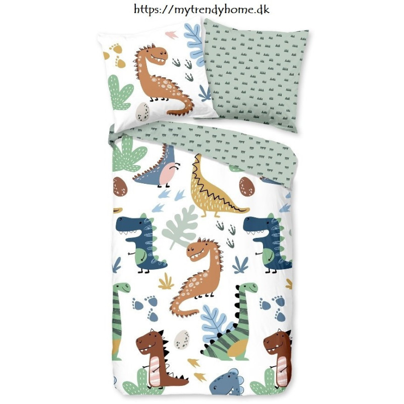 Børnesengetøj Dinopark,100% bomuld med dinosaur fra MyTrendyHome.dk