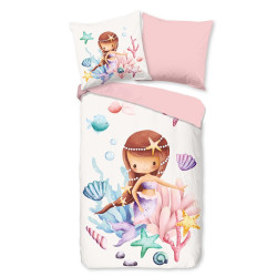 Sengetøj Lucy, pink med Havfrue fra MyTrendyHome.dk