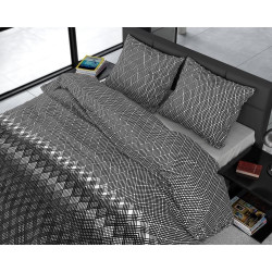Flonel sengesæt Cheng Anthracite fra MyTrendyHome.dk