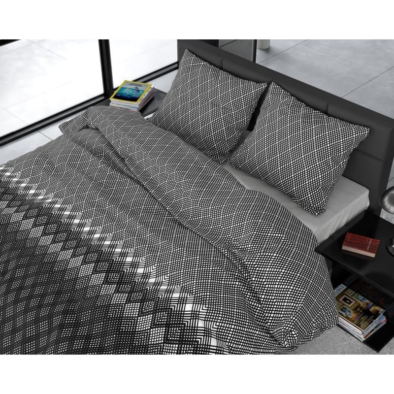 Flonel sengesæt Cheng Anthracite fra MyTrendyHome.dk