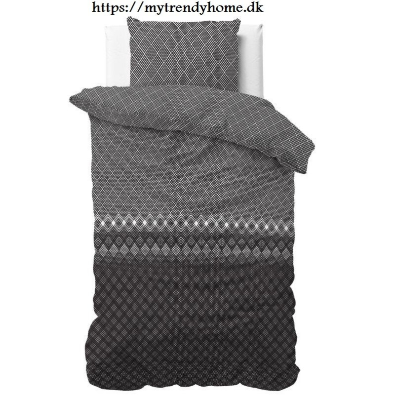 Flonel sengesæt Cheng Anthracite fra MyTrendyHome.dk