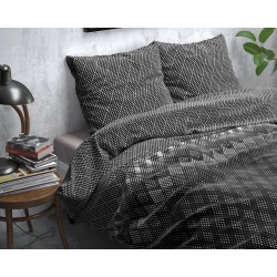 Flonel sengesæt Cheng Anthracite fra MyTrendyHome.dk