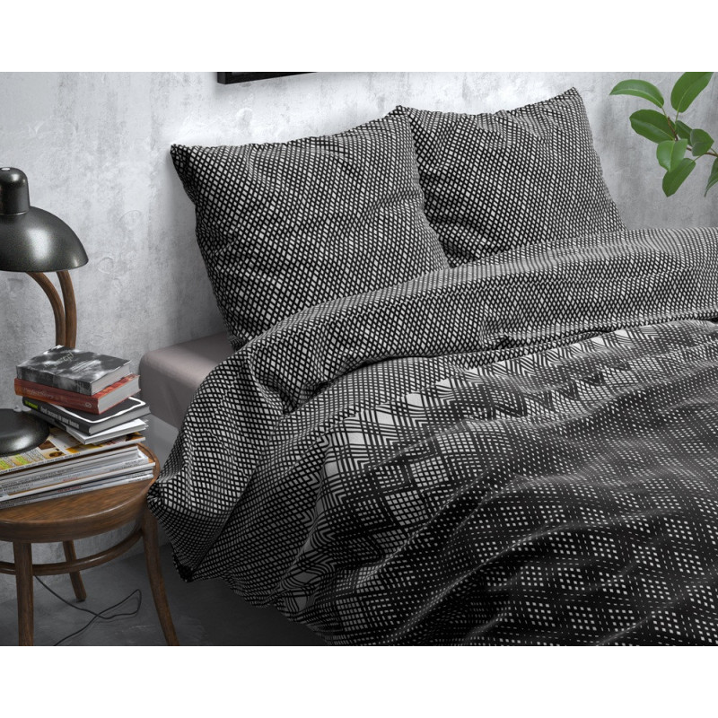 Flonel sengesæt Cheng Anthracite fra MyTrendyHome.dk