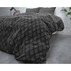 Flonel sengesæt Cheng Anthracite fra MyTrendyHome.dk