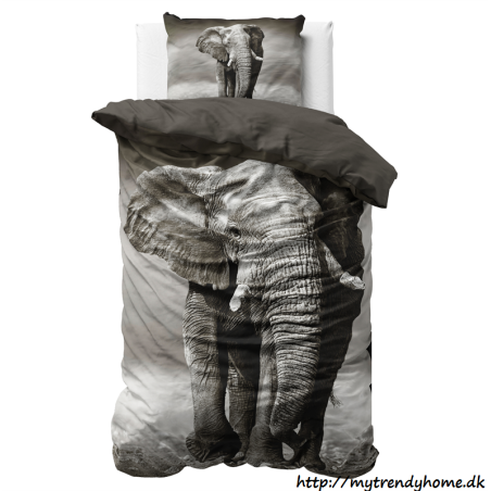 Sengesæt Elegant Elephant Anthracite i ren bomuld fra MyTrendyHome.dk