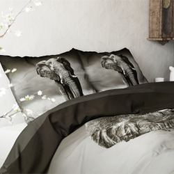 Sengesæt Elegant Elephant Anthracite i ren bomuld fra MyTrendyHome.dk