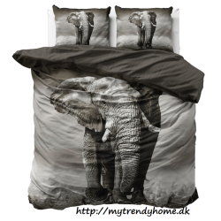 Sengesæt Elegant Elephant Anthracite i ren bomuld fra MyTrendyHome.dk