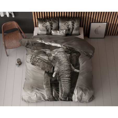 Sengesæt Elegant Elephant Anthracite i ren bomuld fra MyTrendyHome.dk