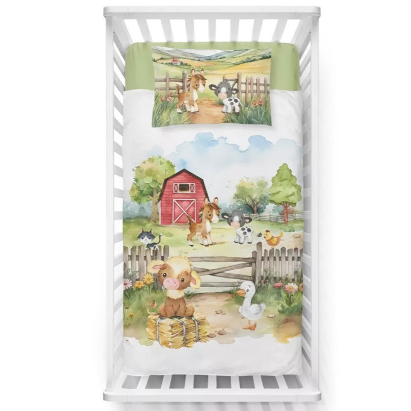 5140_A Børnesengetøj Farm med sjove dyr fra MyTrendyHome.dk