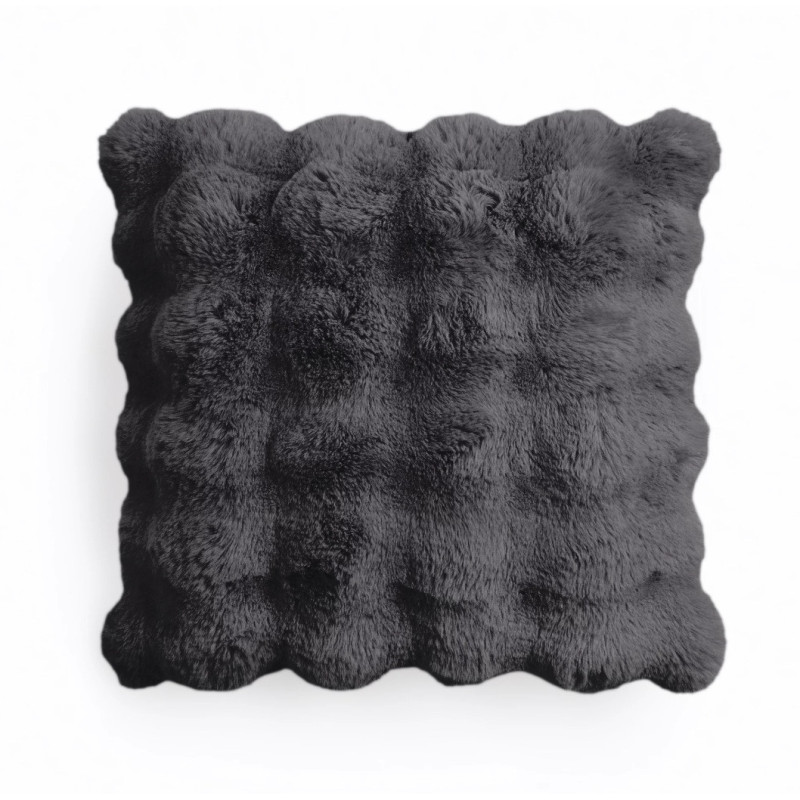 Sofapude i kunstpels Pom pon Rabbit Fur pyntepude
