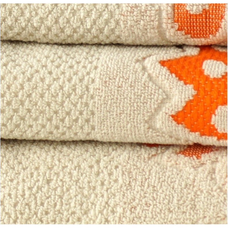 Jacquard frotté håndklæde Frontera orange fra MyTrendyHome.dk
