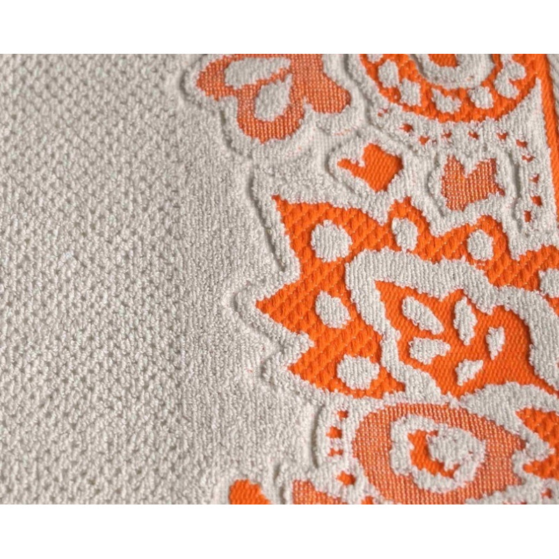 Jacquard frotté håndklæde Frontera orange fra MyTrendyHome.dk