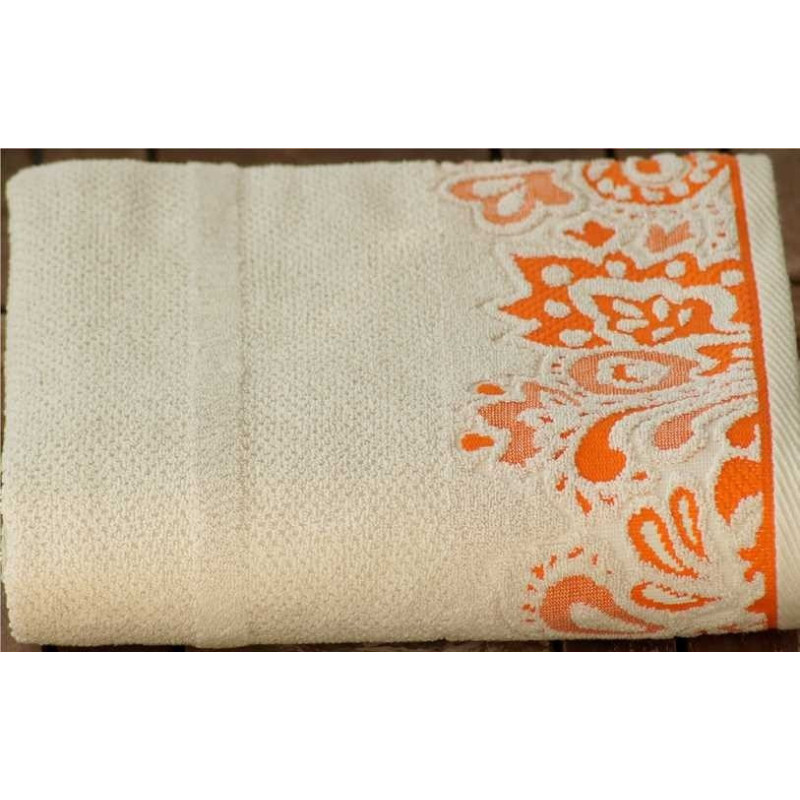 Jacquard frotté håndklæde Frontera orange fra MyTrendyHome.dk