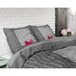 Sengesæt Strictly in Love Anthracite i 100% bomuld fra MyTrendyHome.dk