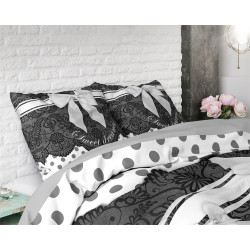 Sengetøj Romance Silver med sløjfer og prikker fra MyTrenduHome.dk