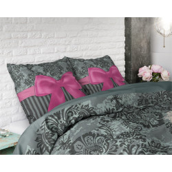 Sengesæt I Love Paris Pink med romantisk mønster fra MyTrendyHome.dk