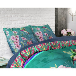 Sengetøj Brenda Blue med kolibri og mandalas ornament i tyrkis farver fra MyTrendyHome.dk
