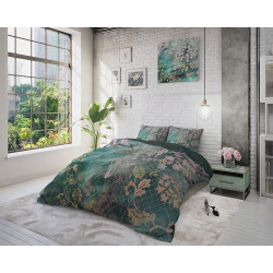 Bomulds sengetøj TIRAN FLOWER GREEN i fresk farver fra MyTrendyHome.dk