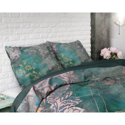 Bomulds sengetøj TIRAN FLOWER GREEN i fresk farver fra MyTrendyHome.dk