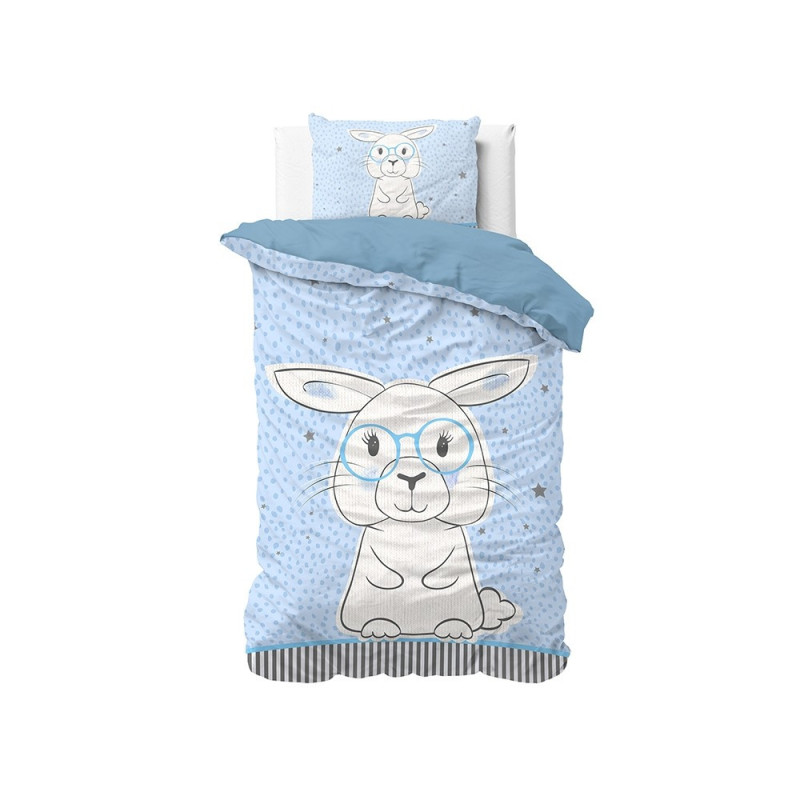 Børnesengetøj Rabbit Blue med søde kanin fra MyTrendyHome.dk