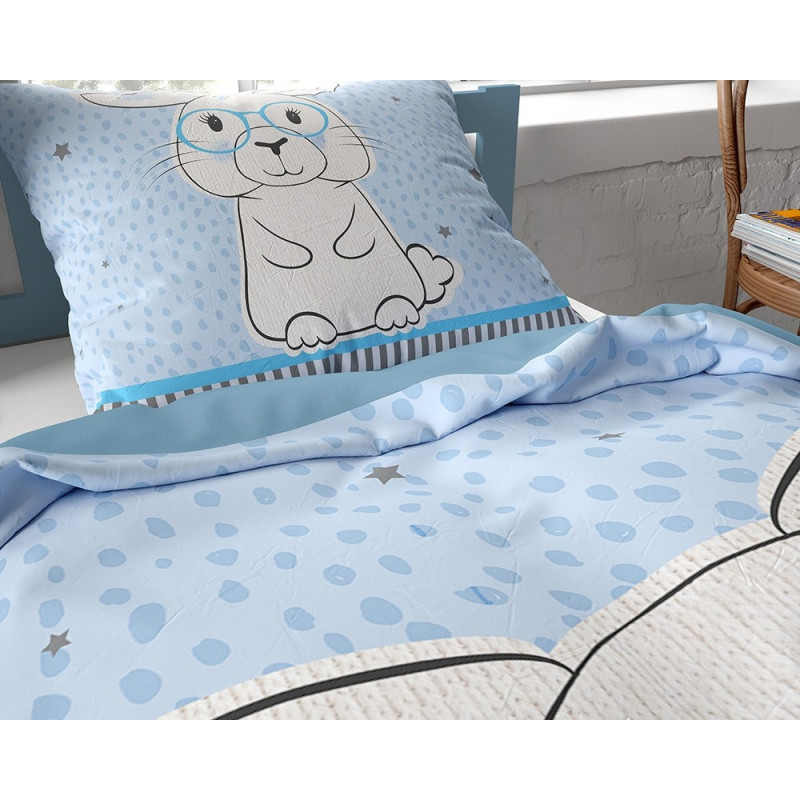 Børnesengetøj Rabbit Blue med søde kanin fra MyTrendyHome.dk