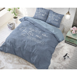Sengesæt Always Kiss me Blue i 100% bomuld fra MyTrendyHome.dk