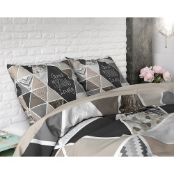 Bomuld sengetøj Crazy Morning Taupe fra MyTrendyHome.dk