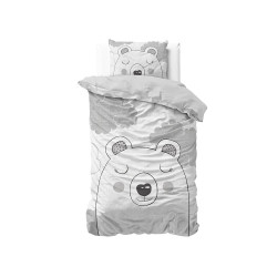 Børnesengetøj SWEET BEAR GREY med bære fra MyTrendyHome.dk