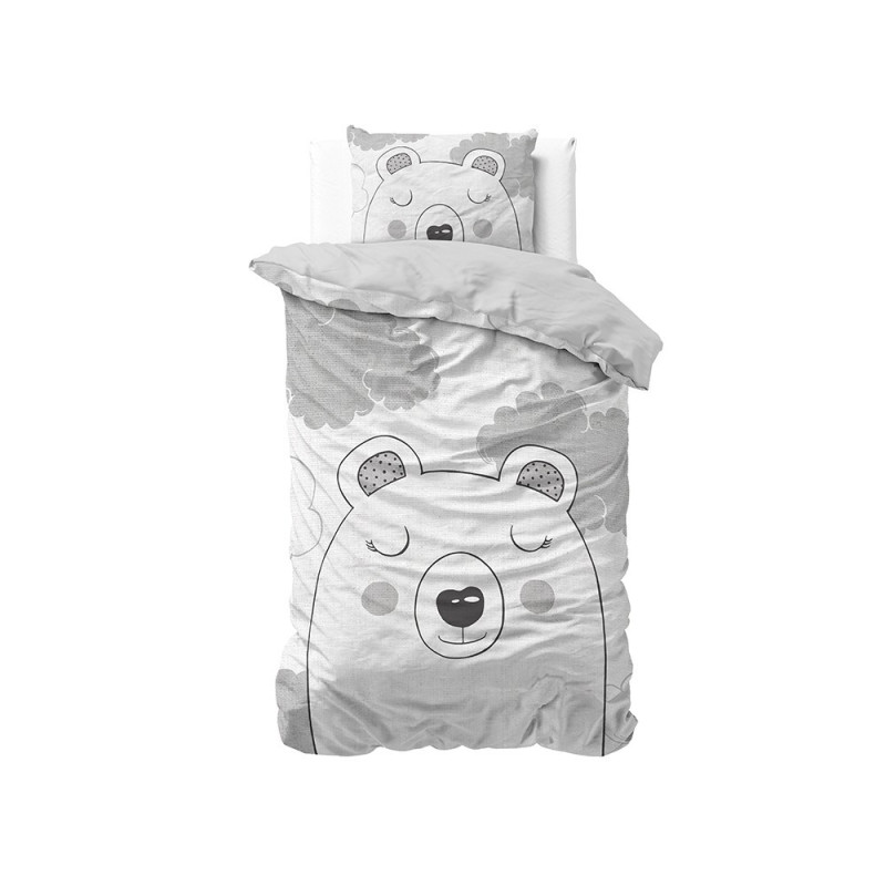 Børnesengetøj SWEET BEAR GREY med bære fra MyTrendyHome.dk
