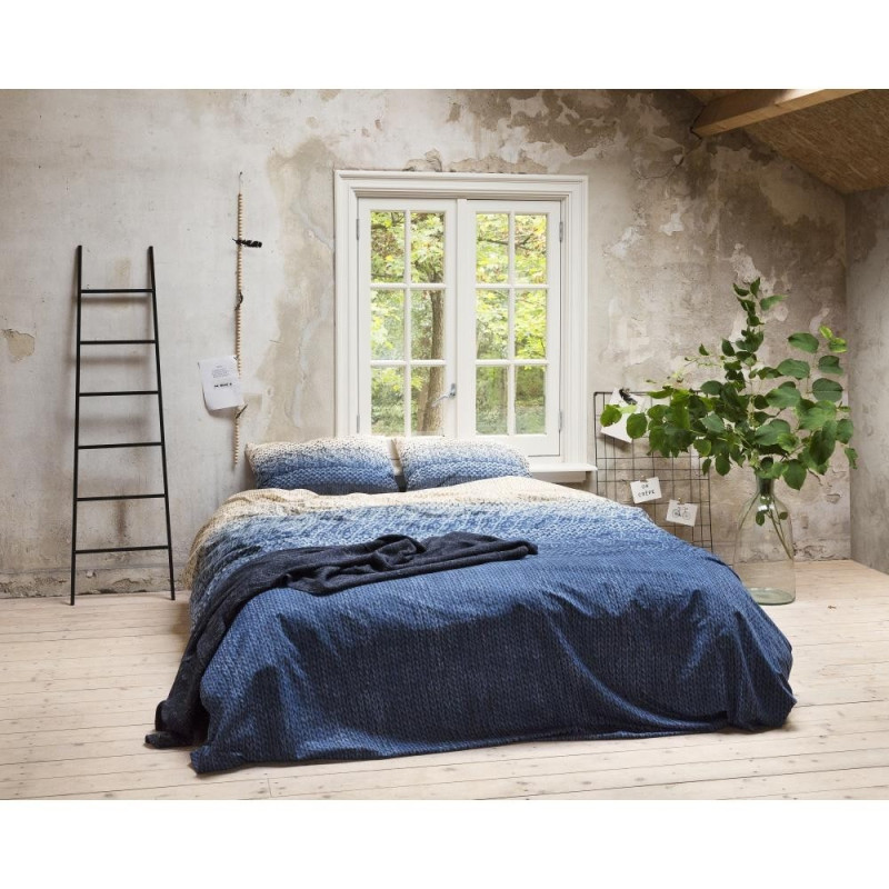 Sengesæt Indigo Knit Blue 100% bomuld-satin  fra MyTrendyHome.dk