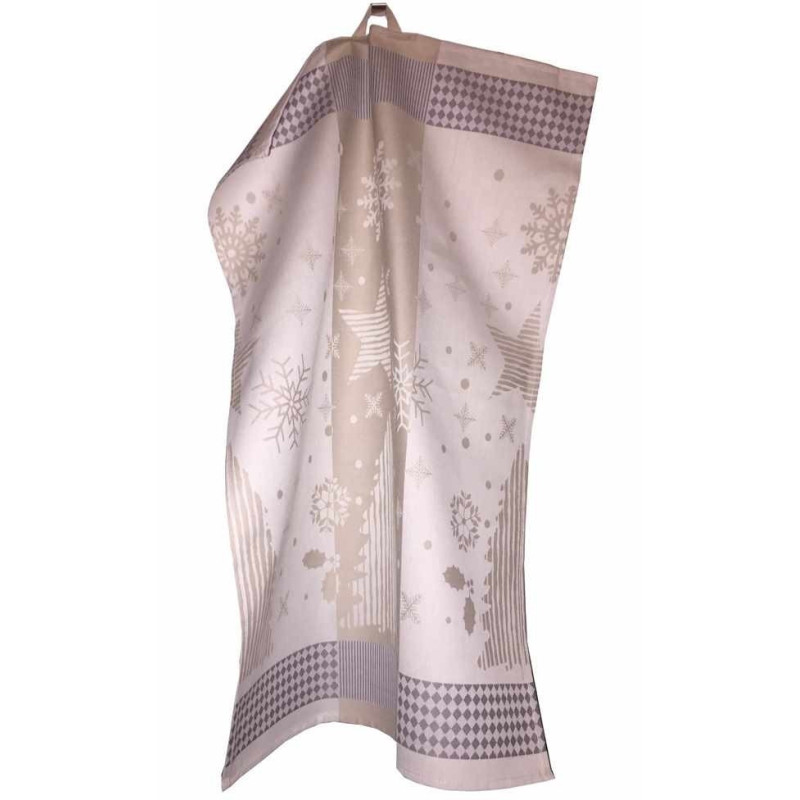 Juleviskestykker JULSTJERNET Sand i 100% bomuld fra MyTrendyHome.dk