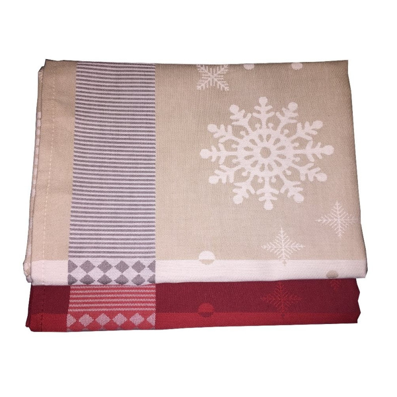 Juleviskestykker JULSTJERNET Sand i 100% bomuld fra MyTrendyHome.dk