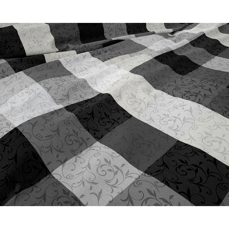 Flonel sengesæt Steef Anthracite med skakcelle på fra MytrendyHome.dk
