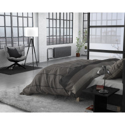 Flonel sengesæt Kees Taupe med stribet mønster fra MyTrendyHome.dk
