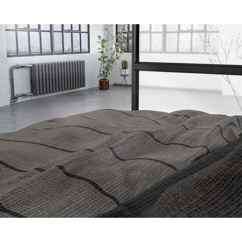Flonel sengesæt Kees Taupe med stribet mønster fra MyTrendyHome.dk