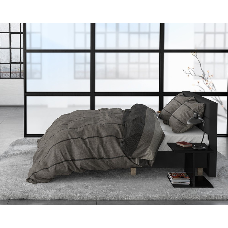 Flonel sengesæt Kees Taupe med stribet mønster fra MyTrendyHome.dk