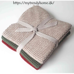 Strikkede køkkenhåndklæder 3 i pak God Jul fra MyTrendyHome.dk