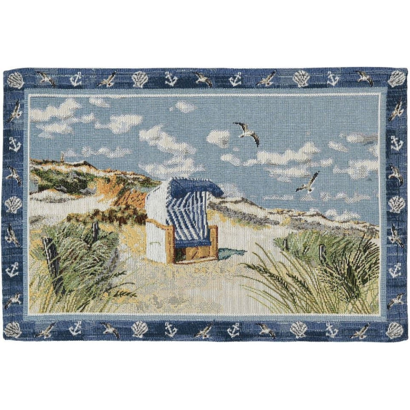 Gobelin Dækkeservietter Beach chair med marine tema fra MyTrendyHome.dk