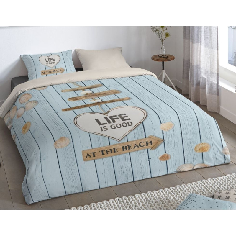 Sengesæt Beach 100% bomuld med maritim motiv fra MyTrendyHome.dk