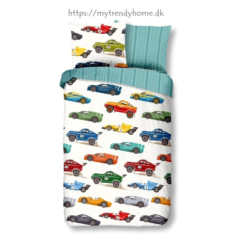 Børnesengetøj Race med racerbiler fra MyTrendyHome.dk