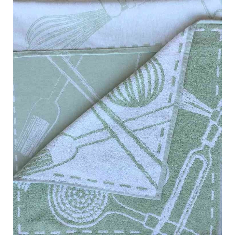 Køkkensæt Tools med viskestykke 50x70 cm og frotte håndklæde 50x50 cm af høj kvaltet af 100% bomuld fra MyTrendyHome.dk